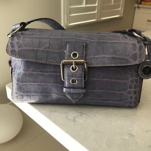 Dooney & Burke Lavender crocodile leather satchel.